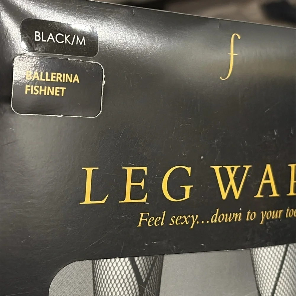 NIP hosiery from Frederick's of Hollywood black ballerina fishnet medium